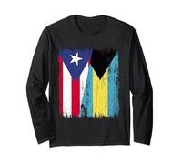 Puerto Rico Bahamas Half Flag Puerto Rican Bahamas Jersey Maglia a Manica