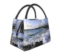 Puerto Rico - Borsa per il pranzo da spiaggia, per donne e uomini, adulti, riutilizzabile, a prova di perdite, grande capacità, contenitore per alimenti portatile, per lavoro e viaggi