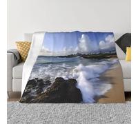Puerto Rico - Coperta da spiaggia e copriletto, in micropile ultra morbido, leggera, in flanella, per aria condizionata, per tutte le stagioni, calda, per divano e divano, 101,6 x 76,2 cm