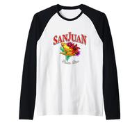 Puerto Rico Coqui Frog San Juan Vacanze Tropicali Souvenir Maglia con Maniche Raglan
