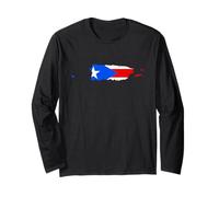 Puerto Rico Flag Map Maglia a Manica