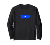 Puerto Rico Flag Map Maglia a Manica