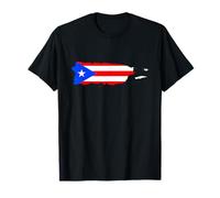 Puerto Rico Flag Map Maglietta