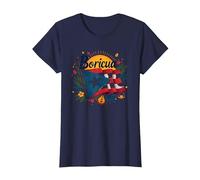 Puerto Rico Kids Boricua Pride Bandiera Regalo Maglietta, Donna, Navy, XL