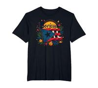 Puerto Rico Kids Boricua Pride Bandiera Regalo Maglietta, Uomo Taglie Grandi, Nero, 4X Tall