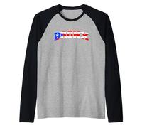 Puerto Rico Map Bronx Maglia con Maniche Raglan