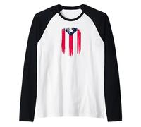 Puerto Rico National Flag Island San Juan Boricua Maglia con Maniche Raglan