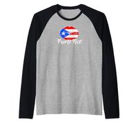 Puerto Rico National Flag Island San Juan Boricua Maglia con Maniche Raglan