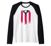Puerto Rico National Flag Island San Juan Boricua Maglia con Maniche Raglan