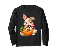 Puerto Rico Pascua - Bandiera con Coniglietto Pasquale Maglia a Manica