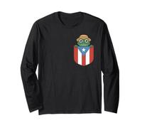 Puerto Rico Pocket Frog Straw Hat Coqui Cute Flag Pride Maglia a Manica