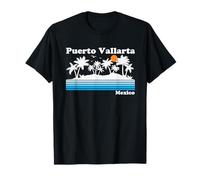 Puerto Vallarta Messico Vintage 80s Vacanza Tropicale Tramonto Maglietta