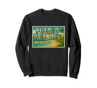 Puerto Vallarta Messico Vintage Viaggio Souvenir Art Graphic Felpa