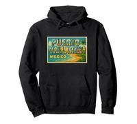 Puerto Vallarta Messico Vintage Viaggio Souvenir Art Graphic Felpa con Cappuccio