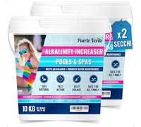Puerto Verde • Elevatore Alcalinità Piscina 2x10 Kg. Correttore Alcalinità Totale e Regolatore di pH. Adatto per Idromassaggio e Spa. Formato Polvere Sicuro per Tutta la Famiglia. Produzione Europea.