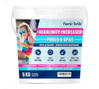 Puerto Verde • Elevatore Alcalinità Piscina 6 Kg. Correttore Alcalinità Totale e Regolatore di pH. Adatto per Idromassaggio e Spa. Formato Polvere Sicuro per Tutta la Famiglia. Produzione Europea.