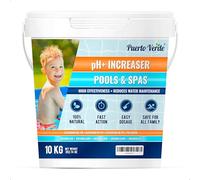 Puerto Verde • Incrementatore di pH+ per Piscine 10 Kg. Correttore di pH Adatto per Idromassaggio e Spa. Elevatore di pH Plus in Formato Granulare. Misurino Dosatore Incluso. Produzione Europea.