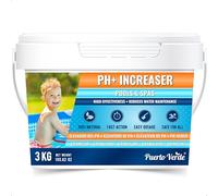Puerto Verde • Incrementatore di pH+ per Piscine 3 Kg. Correttore di pH Adatto per Idromassaggio e Spa. Elevatore di pH Plus in Formato Granulare. Misurino Dosatore Incluso. Produzione Europea.