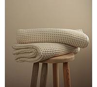 PÜSKÜL - Asciugamano a nido d'ape per bagno, 100% cotone turco a nido d'ape (80 x 160 cm, asciugamano da bagno, naturale, beige)