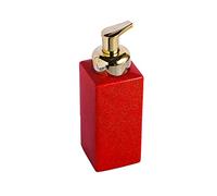 PUFAHAU Dispenser di Sapone con, Dispenser di Sapone A Pompa, Dispenser di Sapone Colorato con Pompa, Dispenser di Lozione Ricaricabile per Piano del Mobile del Bagno,(Rosso-Schiuma)