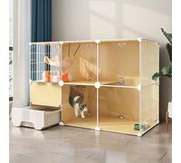 PUFAHAU Gabbia per Gatti - Cucce per Gatti da Interno, Gabbie per Gatti da Interno, Recinto Fai da Te per Gatti di Piccola Taglia, Cucce in Filo Metallico Staccabili per Cuccioli（White-107-47-72Cm）