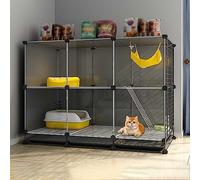 PUFAHAU Gabbia per Gatti da Interno, Grande Gabbia per Gatti, Recinto per Gatti Staccabile Fai da Te, Gabbie per Piccoli Animali, Grande Spazio per Esercizi Ideale per Piccoli An（107X47X82Cm）