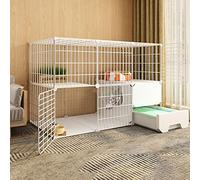 PUFAHAU Gabbia per Gatti - Recinto per Gatti, Recinto Fai da Te per Animali Domestici, Recinto per Esercizi, Recinto per Cortile, Gabbia con Porta E Lettiera Chiusa per Gatti, Fa（C-111-49-73Cm-B）