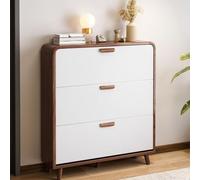 PUFAHAU Mobiletto portascarpe in Legno a 3 Ripiani, scarpiera Estraibile per corridoi, Organizer per Scarpe Stretto, mobiletto portascarpe Sottile in Legno per Ingresso, Camera d(A-62x17x118.5cm)