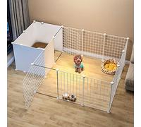 PUFAHAU Recinto per Cani da Interno - Gabbia per Gatti E Conigli, Recinto in Metallo per Animali Domestici, Recinto per Esercizi per Gatti, Gabbia per Cani Pieghevole per Porcell（165-111-47Cm）