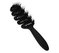 Pufei 1 pettine per capelli con setole di maiale multifila, pettine appuntito per uomo e donna (nero)