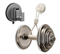 Pufei 2 ganci a ventosa, facili da installare per decorazioni natalizie (grigio chiaro)