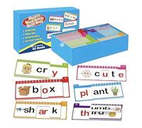 Pufei 40 libri flip per lettura e rima, parole fotografiche, carte educative, libri di lettura asilo per bambini, scuola domestica, attività di apprendimento prescolare