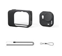 Pufei Action Camera Custodia con cordino da collo, Custodia rotonda per fotocamera con corda, accessorio di protezione per fotocamera sportiva compatibile con GO, Nero , 120.00x45.00x30.00mm