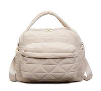 Pufei Zaino da donna in nylon trapuntato, con tracolla regolabile, borsa a tracolla per lavoro, shopping, viaggi, tutti i giorni, bianco, 270.00x220.00x100.00mm