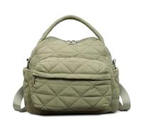 Pufei Zaino da donna in nylon trapuntato, con tracolla regolabile, borsa a tracolla per lavoro, shopping, viaggi, tutti i giorni, verde, 270.00x220.00x100.00mm