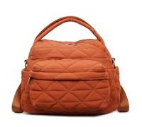 Pufei Zaino da donna in nylon trapuntato, con tracolla regolabile, borsa a tracolla per lavoro, shopping, viaggi, tutti i giorni, Colore: arancione., 270.00x220.00x100.00mm