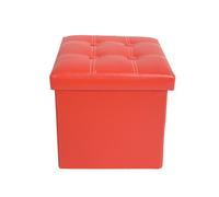 Rebecca Mobili Mobili Rebecca Pouf Cubo Contenitore Rosso Puff Sgabello Ecopelle 30x30x30 - materiale sintetico RE4900