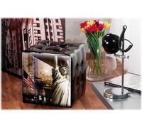 Puff imbottito ecopelle New York nero Cm. 37x37x37