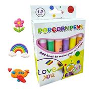 Puff Markers - 12 Color Water Based Art Pens for Kids Crafts Coloring