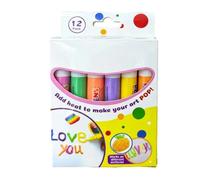 Puff Paint Markers - 12 Color DIY 3D Art Set | Fabric Crafts