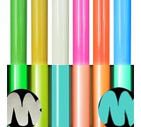 Puff, pellicola di trasferimento in tessuto, per plotter 3D, si illumina al buio, pressa termica fluorescente in vinile, termoadesiva, per t-shirt, fai da te, 6 colori, 30,5 x 25 cm