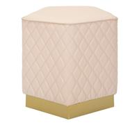 Puff Pentagonale Sharon 38x38x38 cm in Pino e MDF e Metallo e Plastica