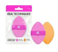 Puff per cipria 2 in 1 Miracle di Real Techniques, a doppia faccia, puff per trucco di dimensioni intere, con fascia elastica reversibile, spugna per trucco e puff per cipria, per liquidi, creme e pol