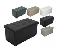 PUFF POUF CONTENITORE ECOPELLE PANCA BAULE IMBOTTITO BOTTONI TRAPUNTATO