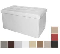 PUFF POUF CONTENITORE ECOPELLE PANCA BAULE IMBOTTITO TRAPUNTATO ELEGANTE 7 COLOR