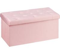 PUFF POUF CONTENITORE ECOPELLE ROSA in Ecopelle 76x38x38 cm