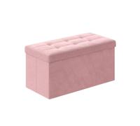 PUFF POUF CONTENITORE ECOPELLE ROSA in Ecopelle 76x38x38 cm
