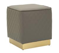 Puff Quadrato Sharon 38x38x38 cm in Pino e MDF e Metallo e Plastica