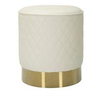 Puff Rotondo Sharon Ø36x39 cm in Pino e MDF e Metallo e Plastica