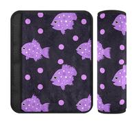 Puffer Fish Lavanda Polka Dot Pattern 2 Pack seggiolino auto Strap Covers, Stop cintura di sicurezza taglio nel collo, accessori auto per auto aereo Van 25,4 x 19,6 cm Protector para cinturón de